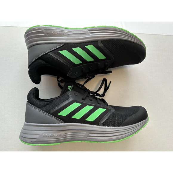 ADIDAS Galaxy 5 Running Shoe H04597 Sz 11 Black/Screaming Green Athletic - Picture 8 of 11